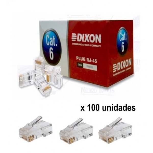 DIXON CONECTOR PLUG CAT6E RJ45 CAJA X100U